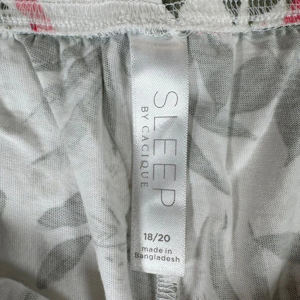Sleep by Cacique Women's Plus‎ Size Floral Pajama Shorts 18/20 Pink Green White